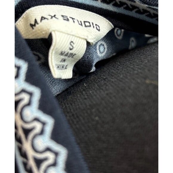 Max Studio True Wrap Dress Short Sleeve Blue & White Size Small V-Neck - Picture 5 of 6